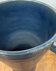Tall Deep Blue Glazed Ceramic Vase with Wide Mouth, SKU , image 7