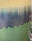 Tall Green Vase with Mustard Top and Charcoal Glaze Band, SKU , image 6