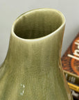 Tall Olive & Charcoal Ceramic Vase with Amber Drip Glaze, SKU , image 8