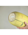 Tall & Skinny Yellow Ceramic Vase with Hand-Painted Flowers