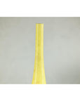 Tall & Skinny Yellow Ceramic Vase with Hand-Painted Flowers