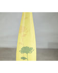 Tall & Skinny Yellow Ceramic Vase with Hand-Painted Flowers