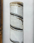 Tall Slender White & Brown Ceramic Vase with Drip Cascade, SKU , image 10