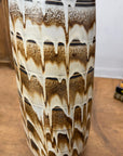 Tall Slender White & Brown Ceramic Vase with Drip Cascade, SKU , image 6