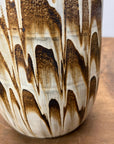 Tall Slender White & Brown Ceramic Vase with Drip Cascade, SKU , image 7