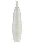Tall Thin White Ceramic Artisan Vase with Subtle Pattern - image 1