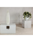 Tall Thin White Ceramic Artisan Vase with Subtle Pattern - image 3