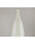 Tall Thin White Ceramic Artisan Vase with Subtle Pattern - image 4