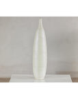 Tall Thin White Ceramic Artisan Vase with Subtle Pattern - image 9