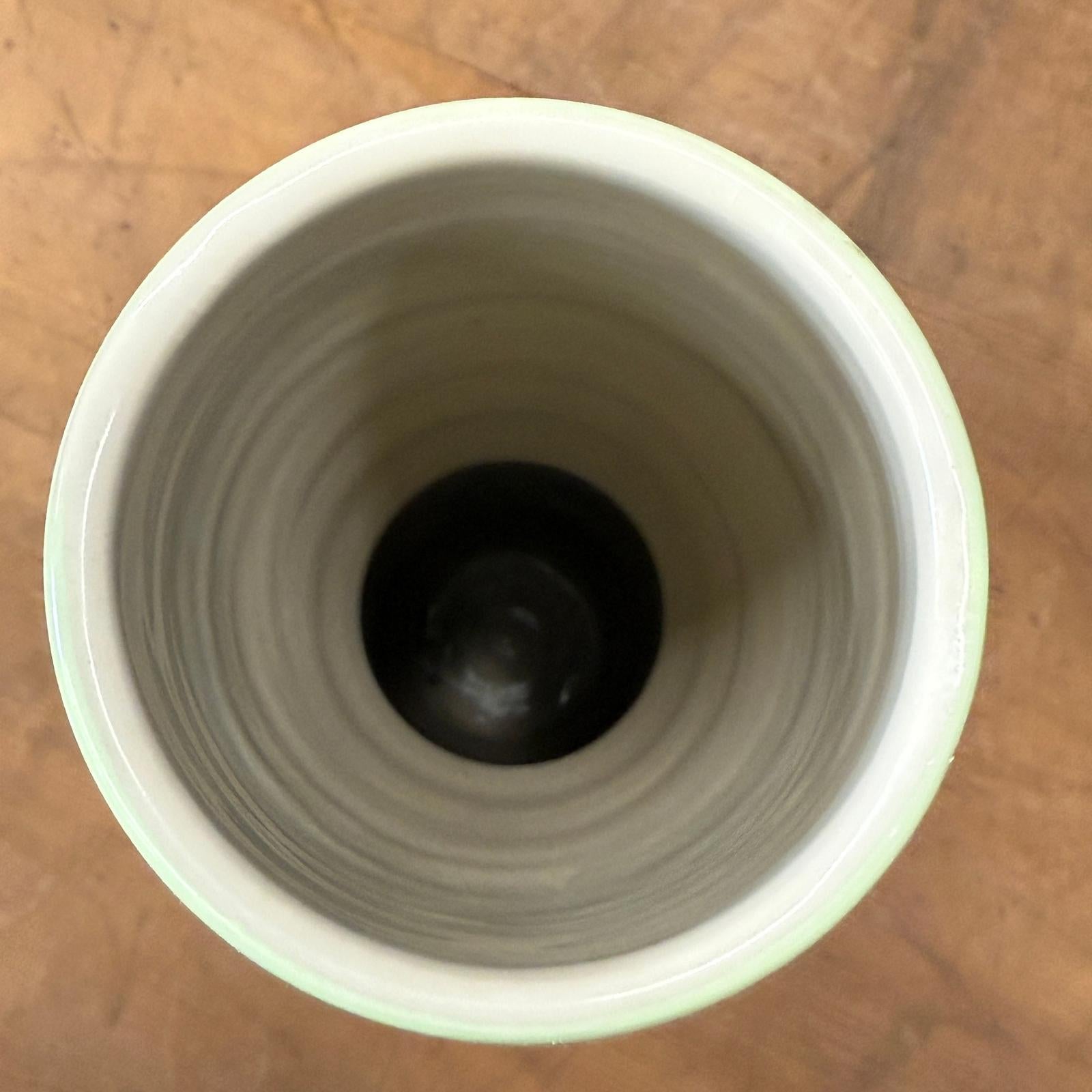Tall White Ceramic Prem Vase with Brown Swirls - FEA Home