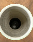 Tall White Ceramic Prem Vase with Brown Swirls - FEA Home