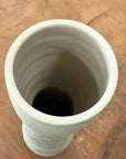 Tall White Ceramic Prem Vase with Brown Swirls - FEA Home