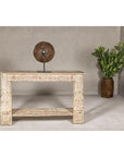 2Test Title- Mughal Style Whitewash Console Table with Carved Apron and Lower Shelf (Copy)-2. Asian & Chinese Furniture, Art, Antiques, Vintage Home Décor for sale at FEA Home