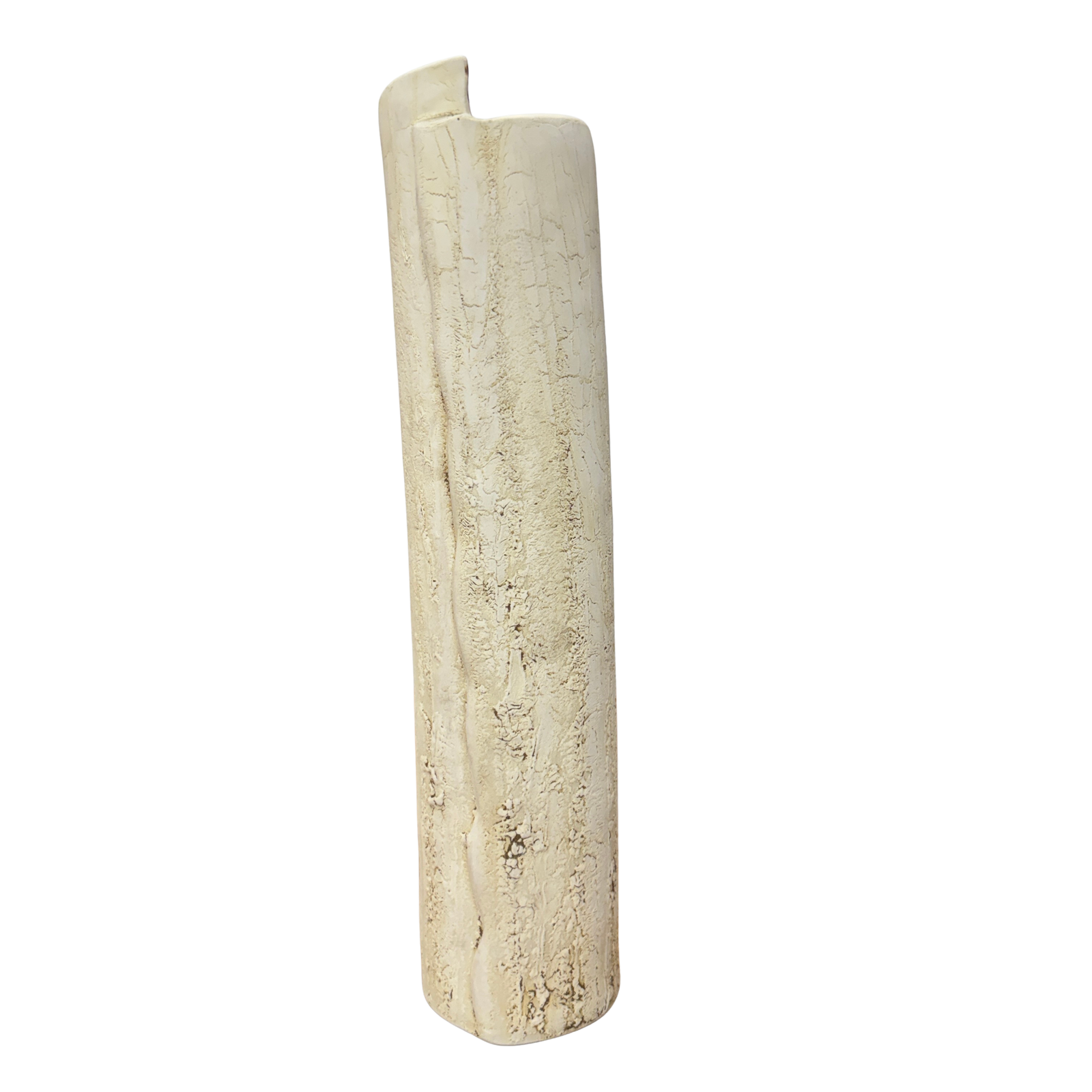 Textured Angled Cylinder Shaped Cream &amp; Ochre Prem Vase, SKU , image 1