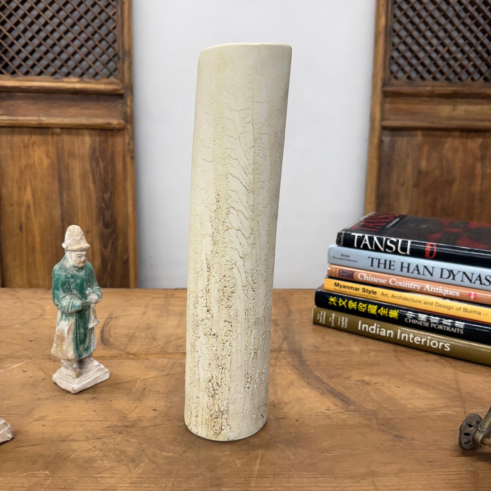 Textured Angled Cylinder Shaped Cream &amp; Ochre Prem Vase, SKU , image 2
