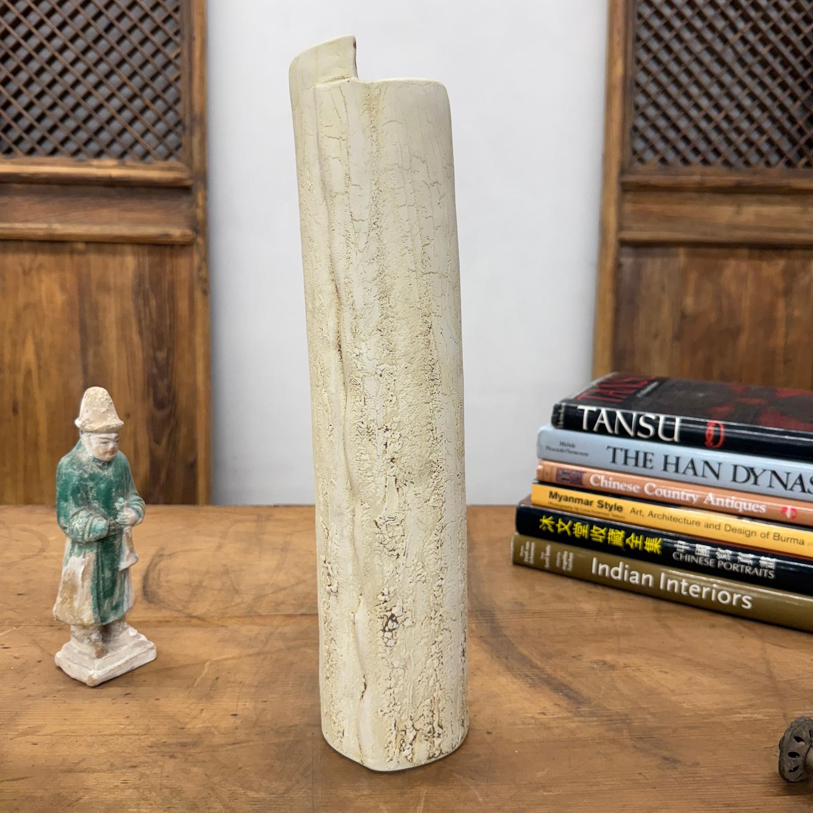 Textured Angled Cylinder Shaped Cream &amp; Ochre Prem Vase, SKU , image 3