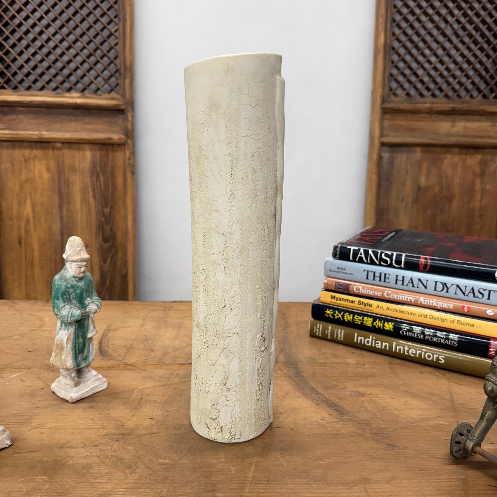 Textured Angled Cylinder Shaped Cream &amp; Ochre Prem Vase, SKU , image 4