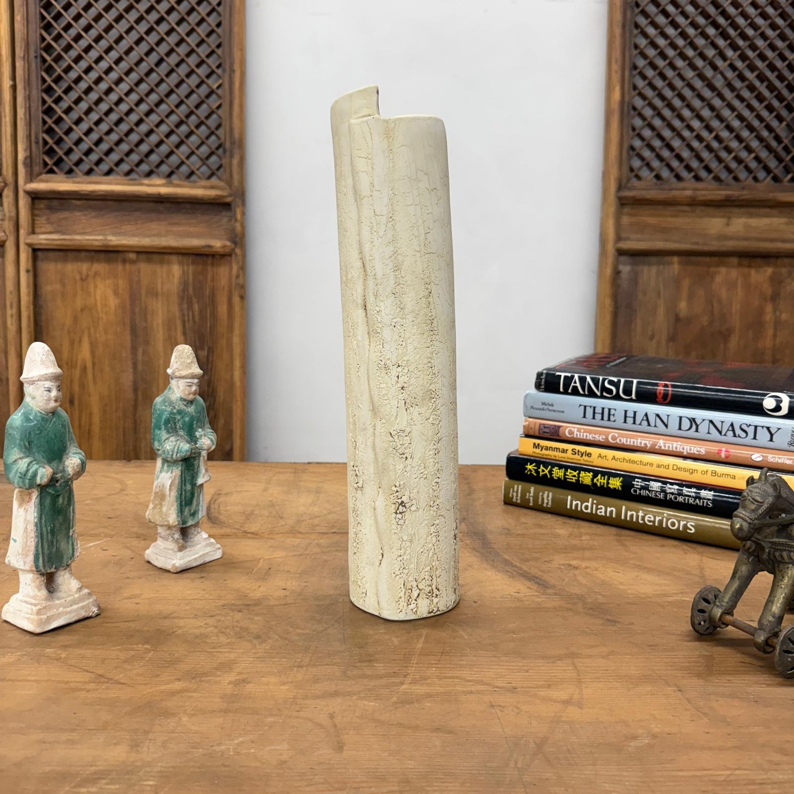 Textured Angled Cylinder Shaped Cream &amp; Ochre Prem Vase, SKU , image 6