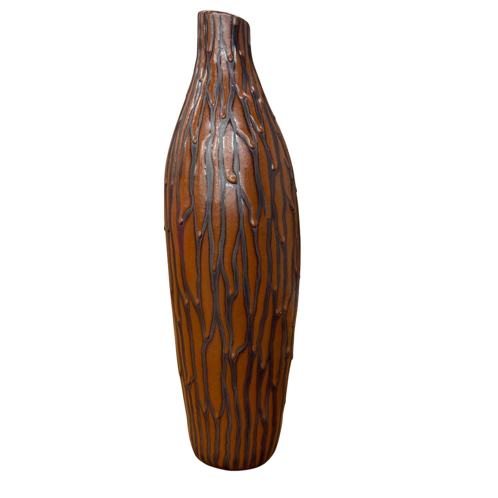 Textured Brown &amp; Black Drip Glaze Ceramic Vase, SKU , image 1