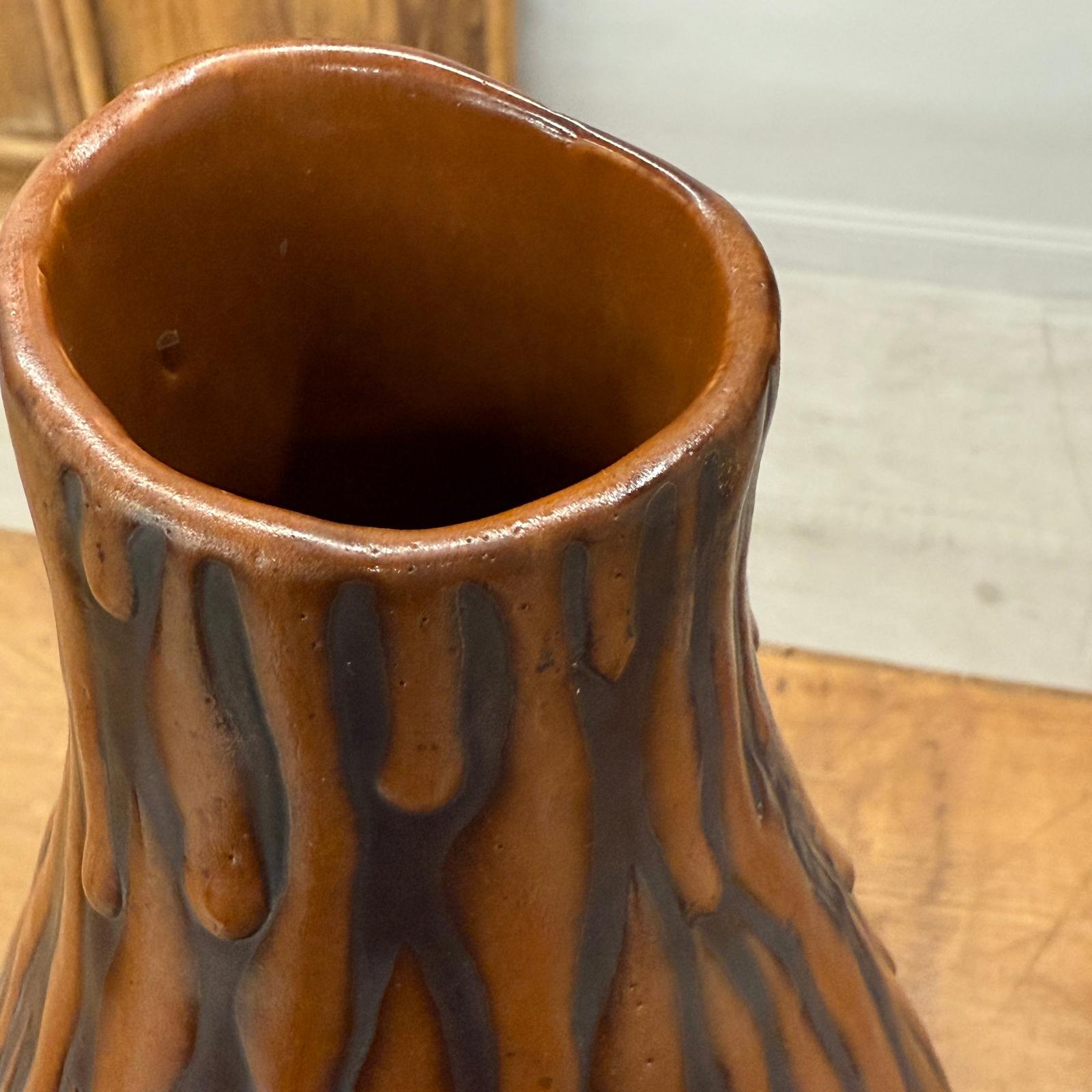 Textured Brown &amp; Black Drip Glaze Ceramic Vase, SKU , image 10