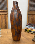 Textured Brown & Black Drip Glaze Ceramic Vase, SKU , image 2