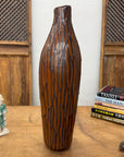 Textured Brown & Black Drip Glaze Ceramic Vase, SKU , image 3