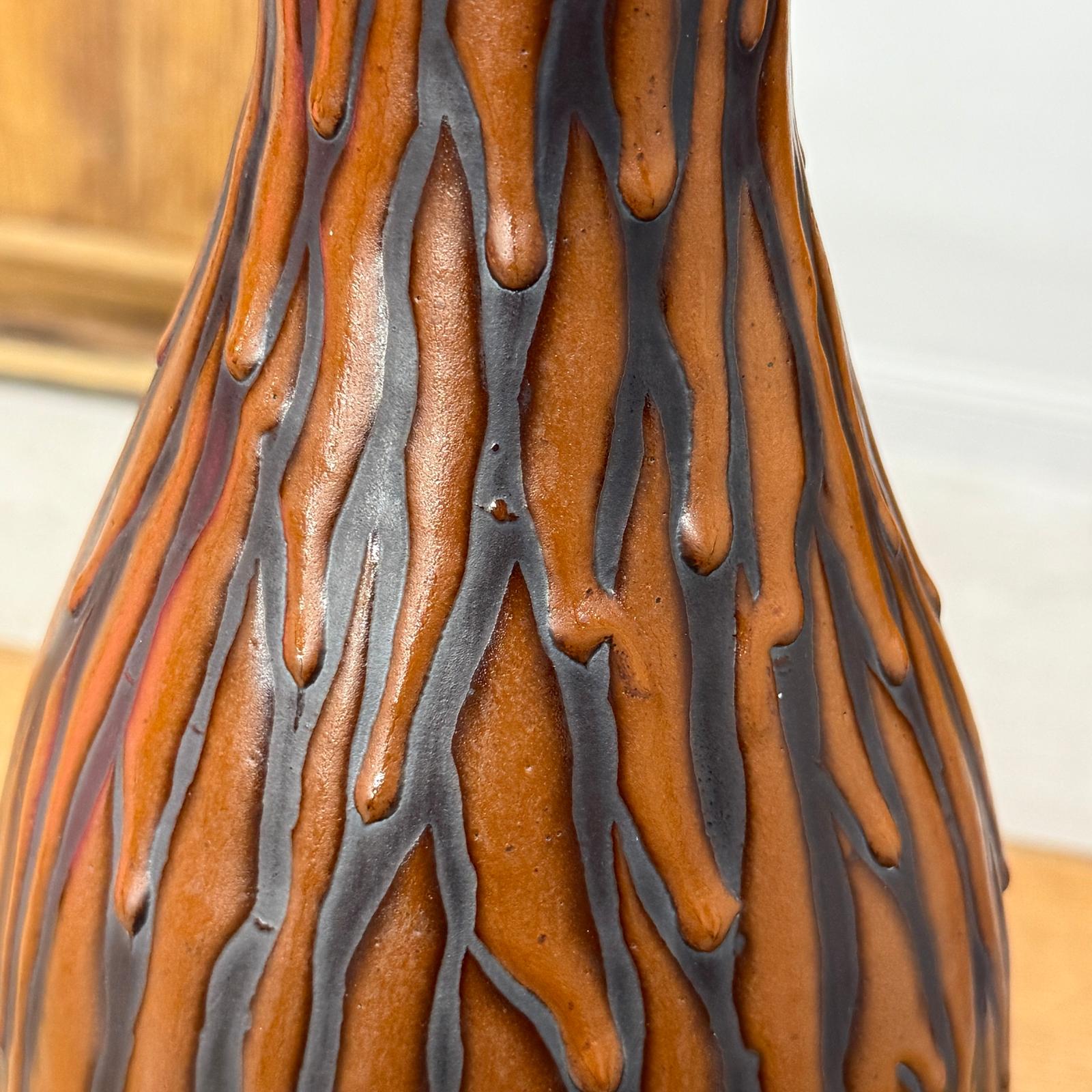 Textured Brown &amp; Black Drip Glaze Ceramic Vase, SKU , image 8