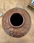 Textured Ceramic Vase in Orange-Brown & Moss Green Finish, SKU , image 10