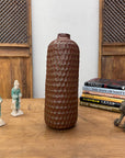 Textured Ceramic Vase in Orange-Brown & Moss Green Finish, SKU , image 2