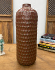 Textured Ceramic Vase in Orange-Brown & Moss Green Finish, SKU , image 5