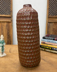 Textured Ceramic Vase in Orange-Brown & Moss Green Finish, SKU , image 6