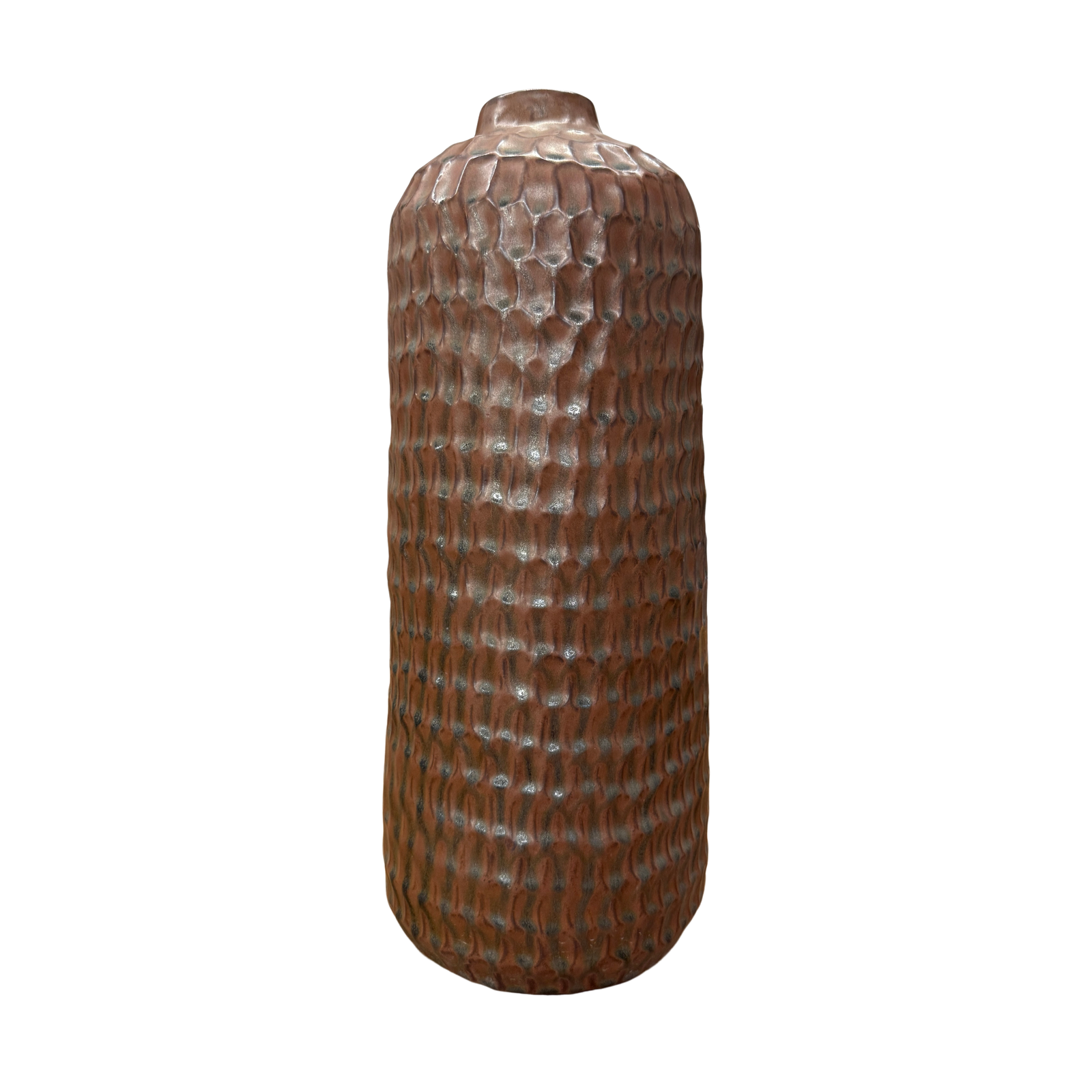 Textured Ceramic Vase in Reddish-Brown &amp; Black Finish - FEA Home