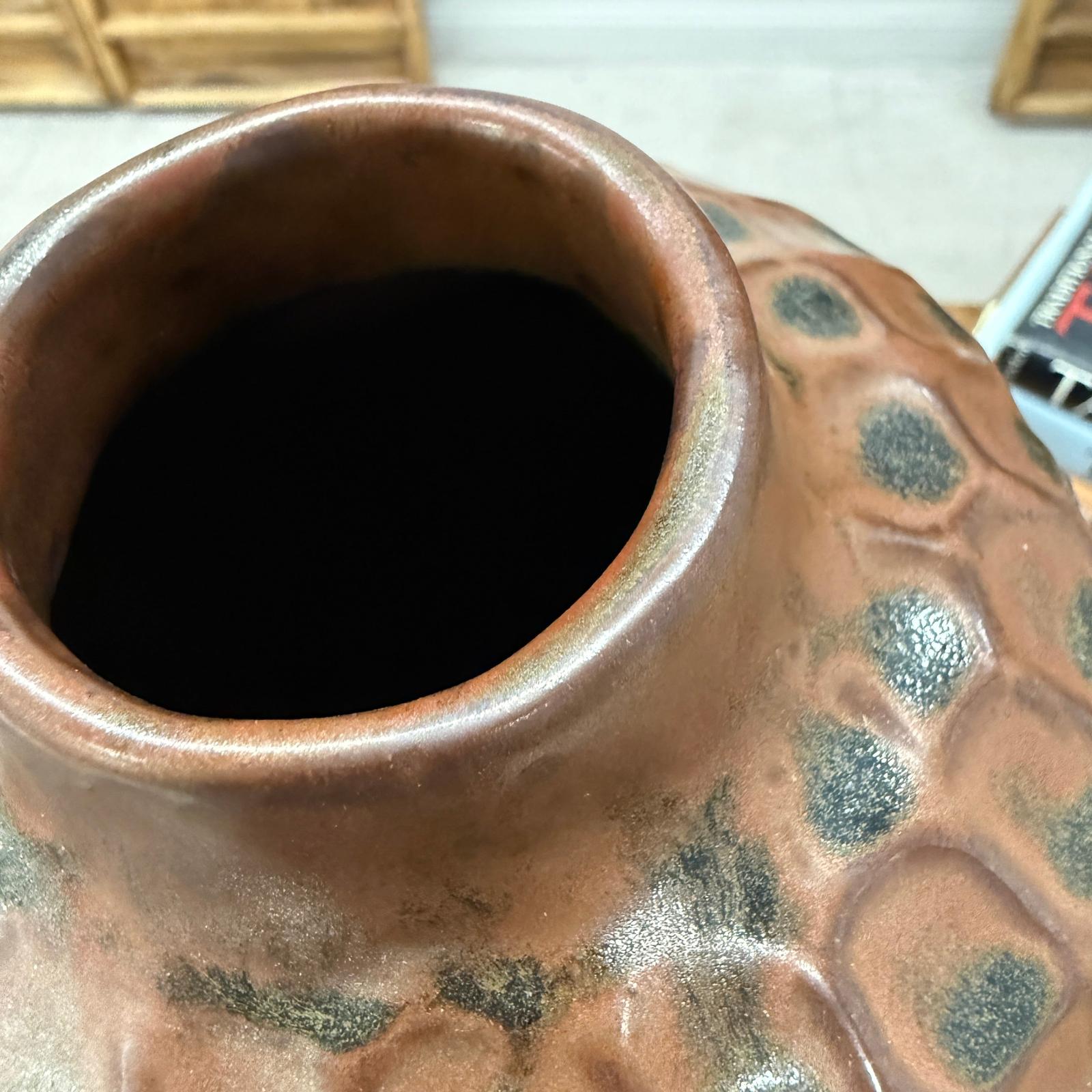 Textured Ceramic Vase in Reddish-Brown &amp; Black Finish - FEA Home