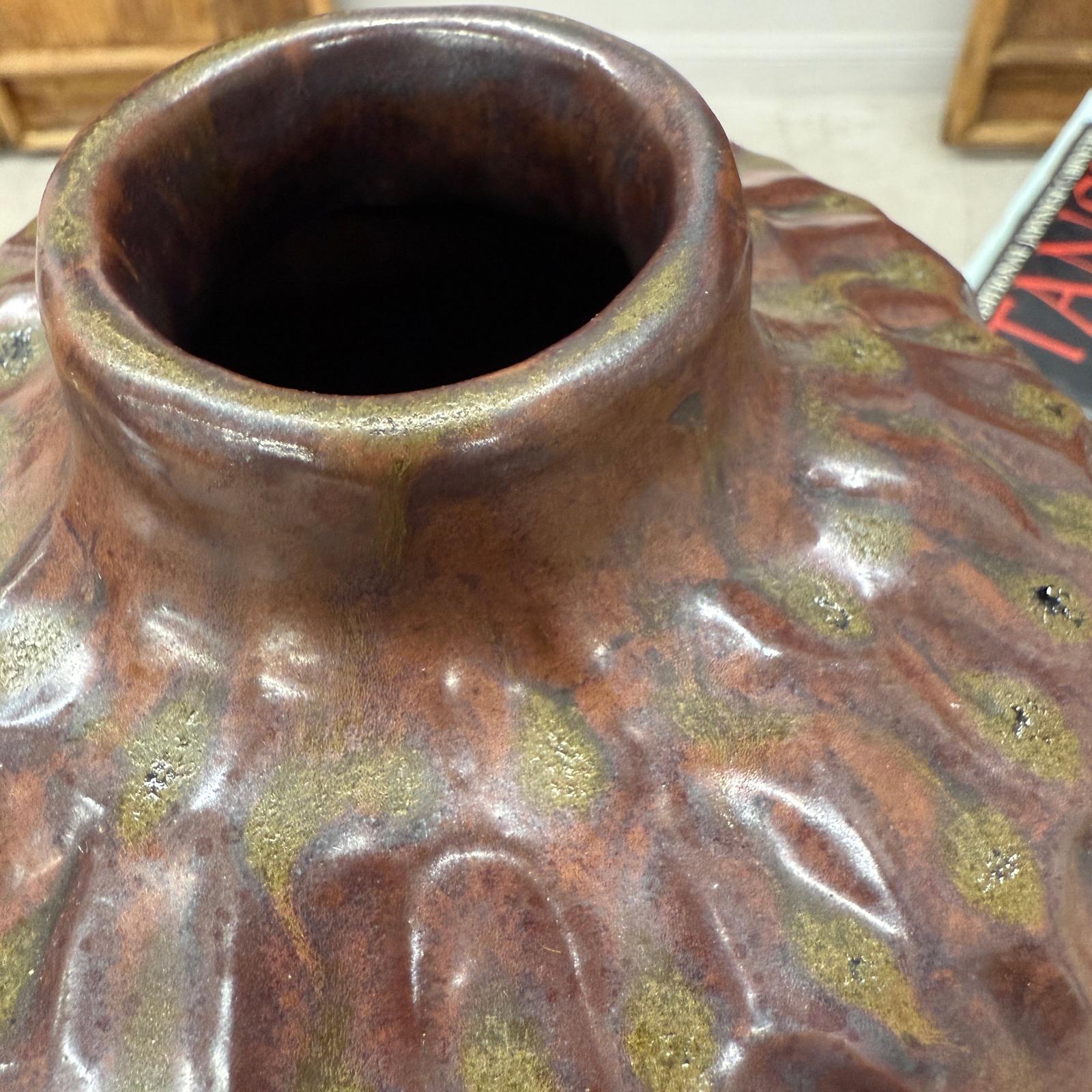 Textured Ceramic Vase in Reddish-Brown &amp; Olive Green Finish, SKU , image 10