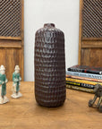 Textured Ceramic Vase in Reddish-Brown & Olive Green Finish, SKU , image 2