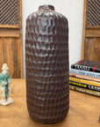 Textured Ceramic Vase in Reddish-Brown & Olive Green Finish, SKU , image 3