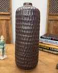 Textured Ceramic Vase in Reddish-Brown & Olive Green Finish, SKU , image 4