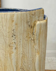 Textured Cream & Ochre Prem Vase with Blue Color Inside - FEA Home
