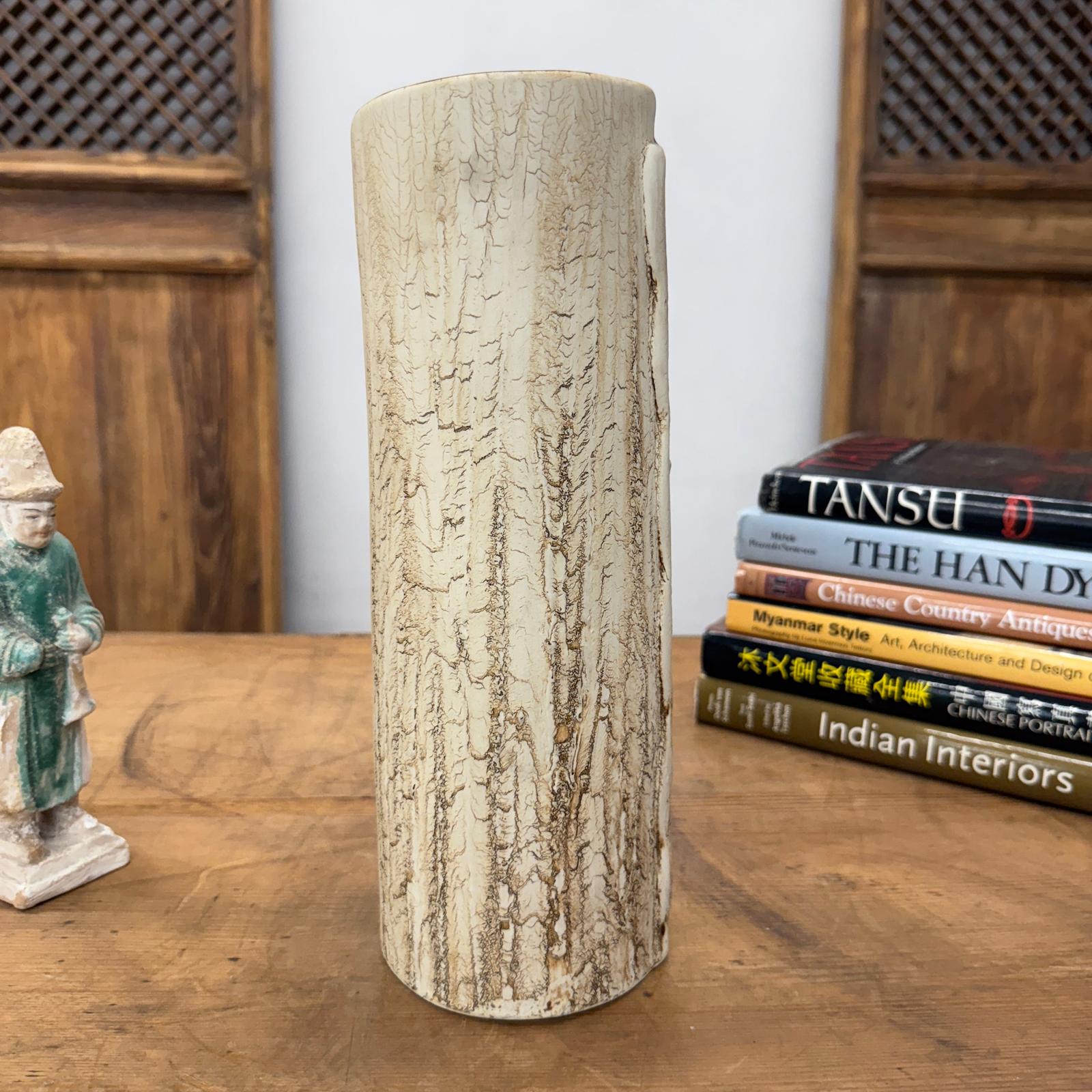 Textured Cylinder Cream &amp; Ochre Bark Style Prem Vase, SKU , image 6