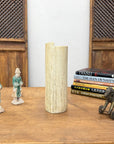 Textured Cylinder Cream & Ochre Prem Vase with Bark Design, SKU , image 3