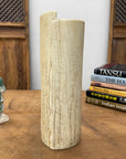 Textured Cylinder Cream & Ochre Prem Vase with Bark Design, SKU , image 4