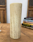 Textured Cylinder Cream & Ochre Prem Vase with Bark Design, SKU , image 5