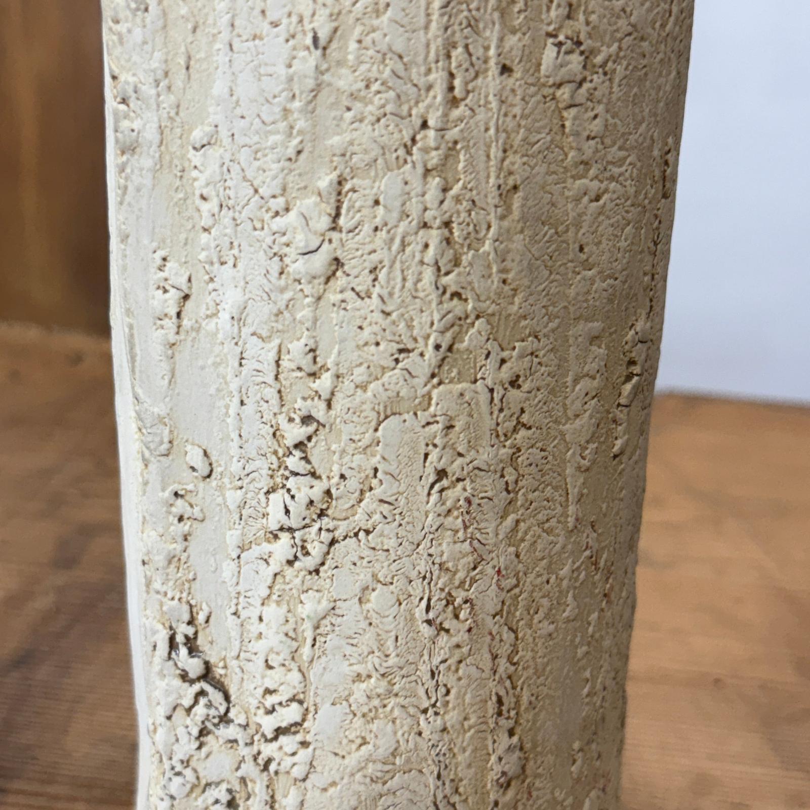 Textured Cylinder Shaped Cream &amp; Ochre Prem Vase - FEA Home