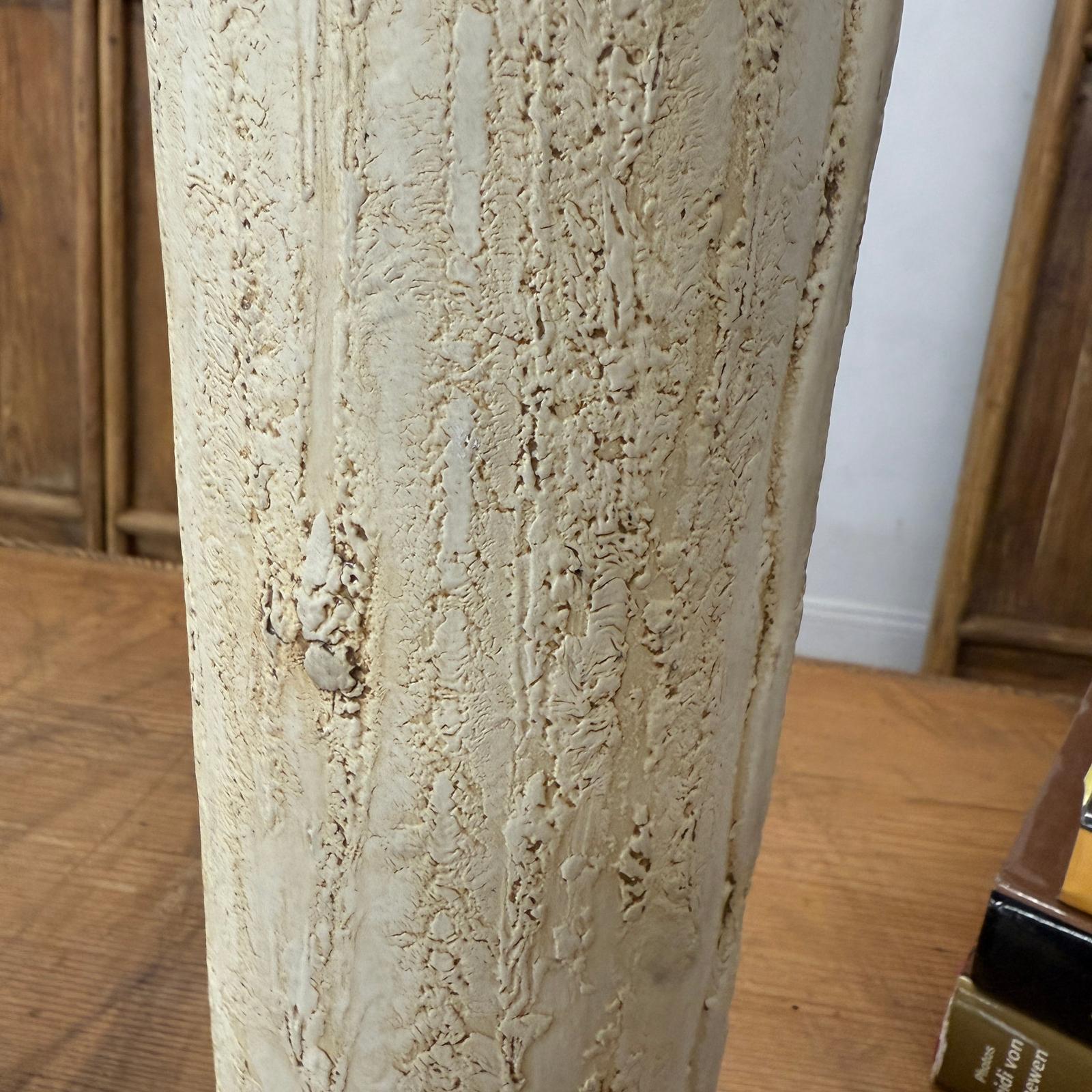 Textured Cylinder Shaped Cream &amp; Ochre Prem Vase - FEA Home