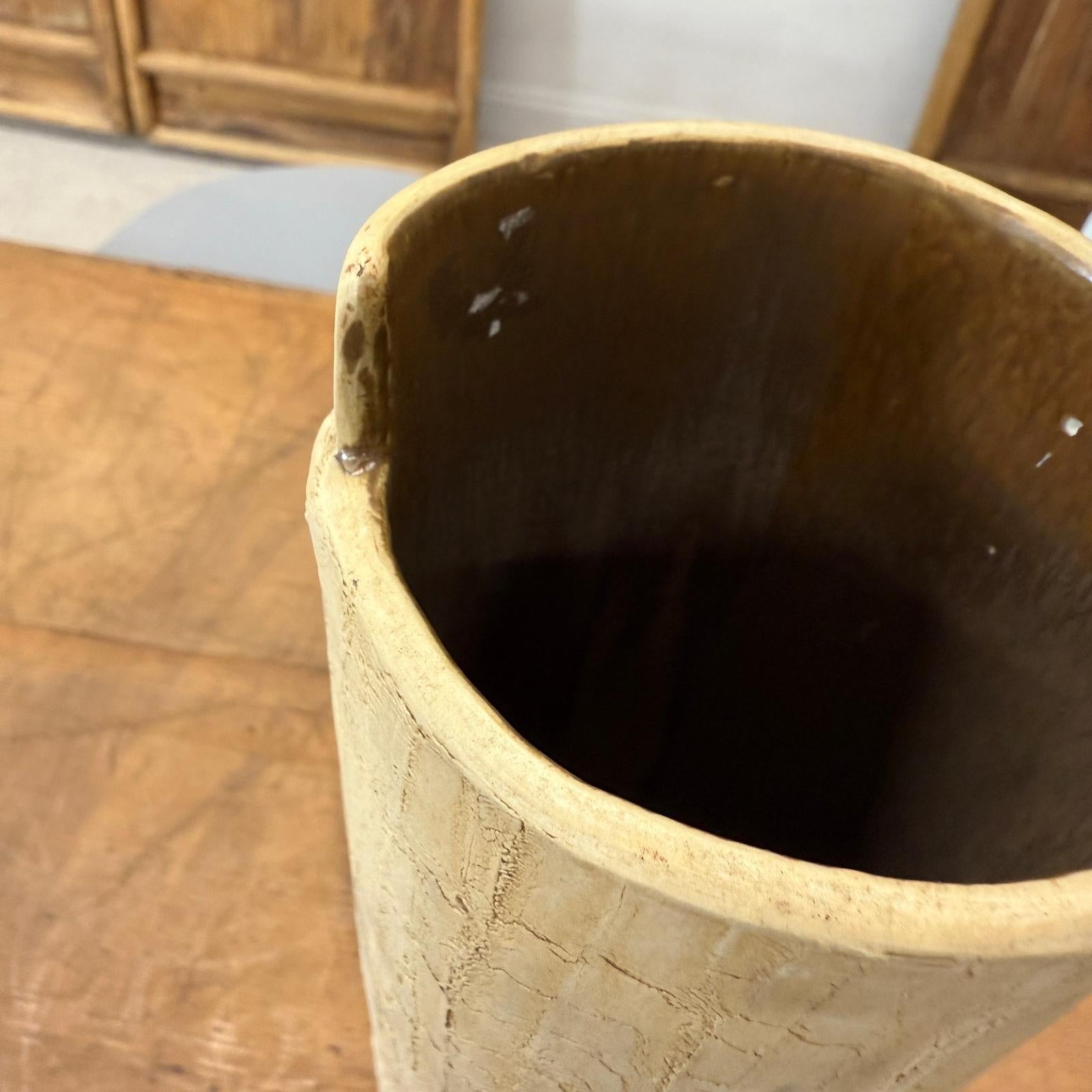 Textured Cylinder Shaped Cream &amp; Ochre Prem Vase - FEA Home