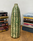 Textured Green & Cream Ceramic Vase with Star Design - FEA Home