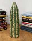 Textured Green & Cream Ceramic Vase with Star Design - FEA Home