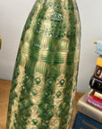 Textured Green & Cream Ceramic Vase with Star Design - FEA Home