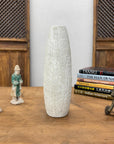 Textured White Bark Styled Ceramic Vase with Round Opening, SKU , image 6