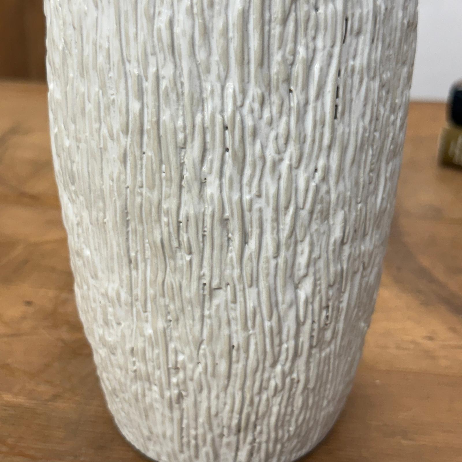 Textured White Bark Styled Ceramic Vase with Round Opening, SKU , image 7